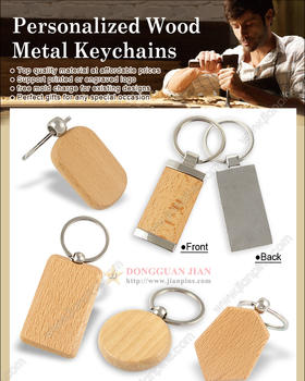 Wood Metal Keychains